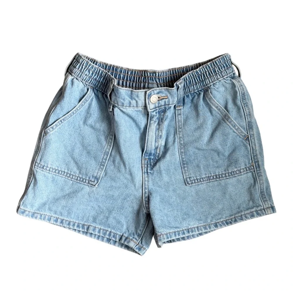 Old Navy Utility Jean Shorts Girls XL 14-16 Light Wash Elastic High Waisted